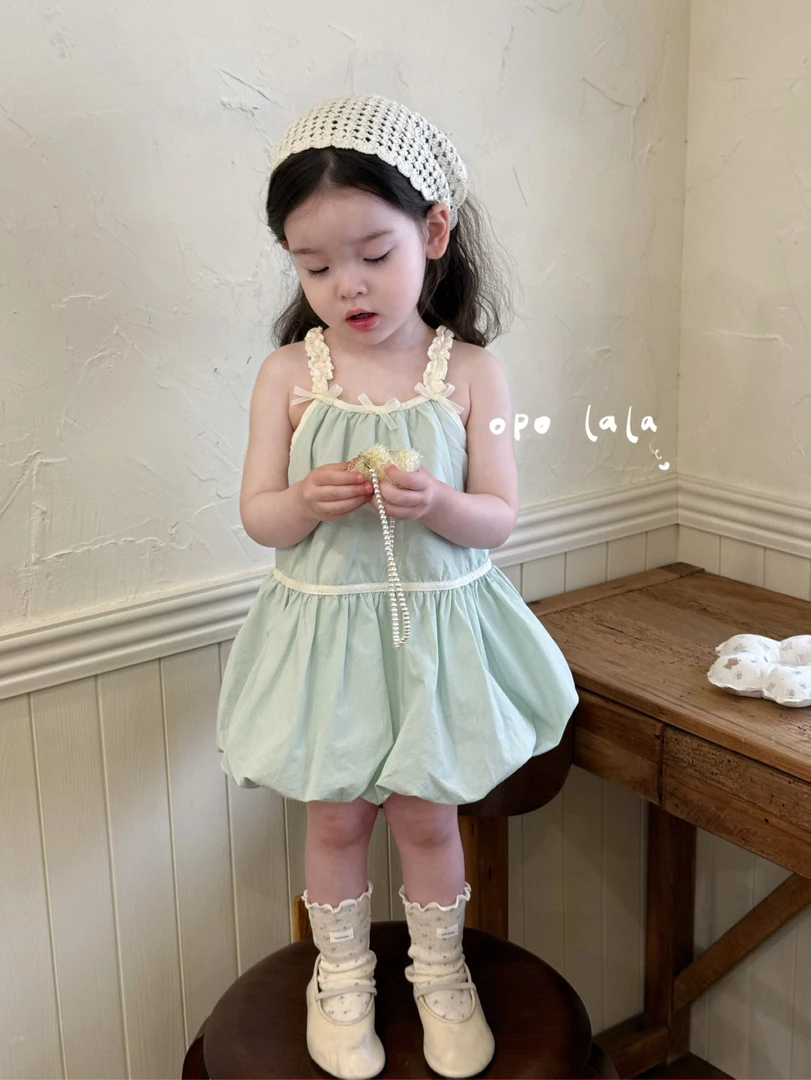 opolala2025夏款花苞裙女童198112甜美可爱