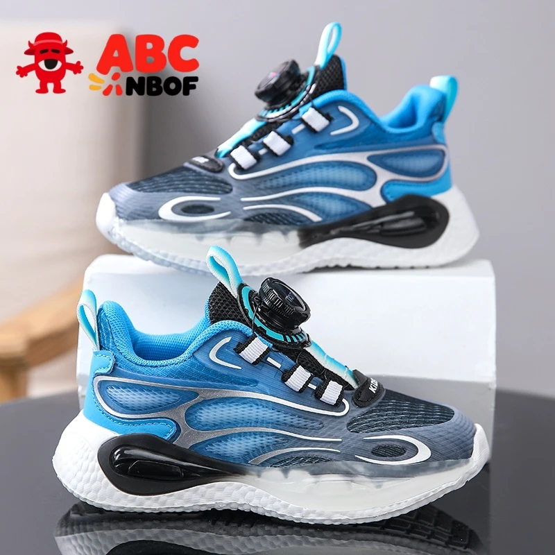 ABC NBOF童鞋男童纽扣运动鞋2025春秋新款中大童网面透气儿童跑鞋