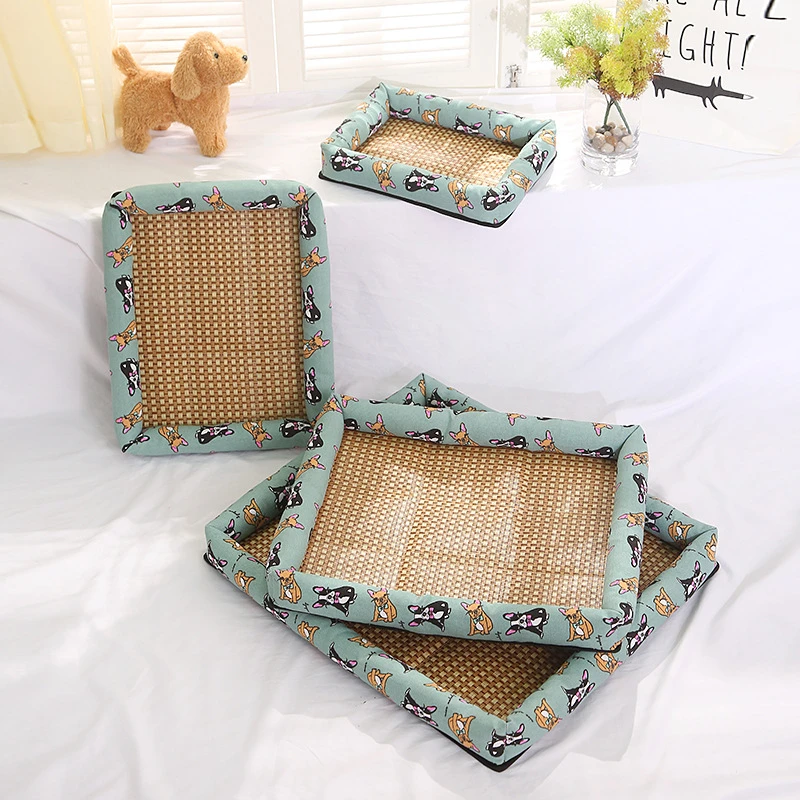 夏季卡通印花宠物凉席窝降温狗窝凉席垫猫窝垫一件代发