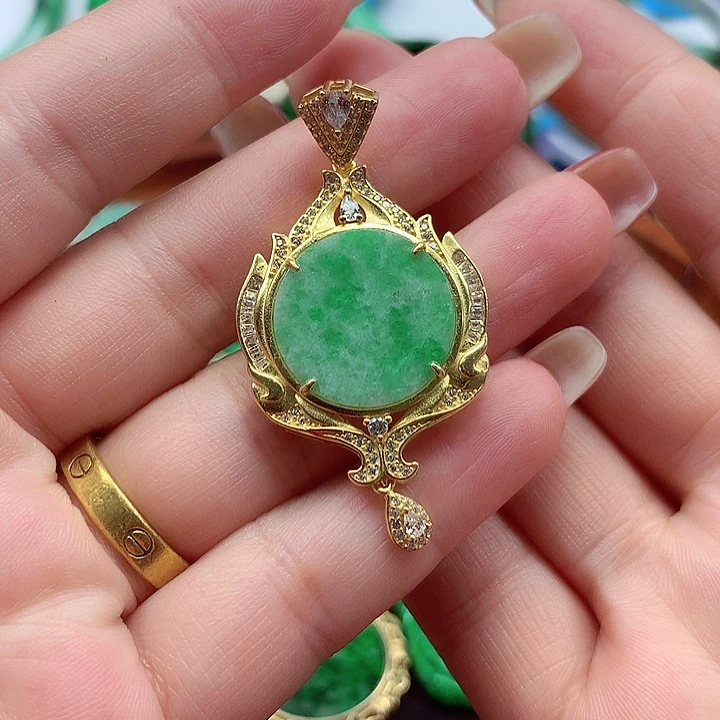 颈饰银S925镶嵌翡翠翡翠