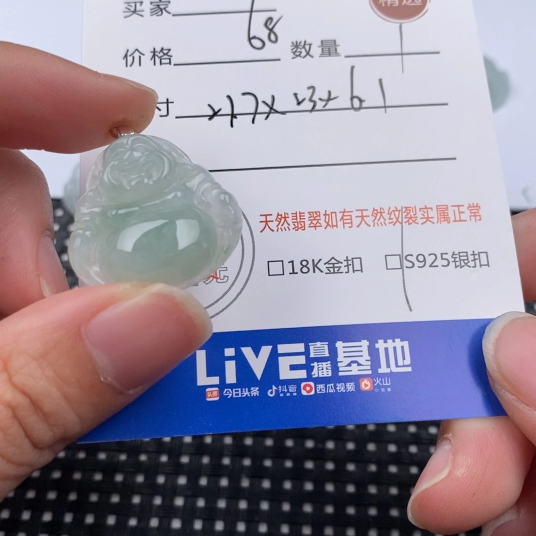 翡翠颈饰银S925镶嵌吊坠