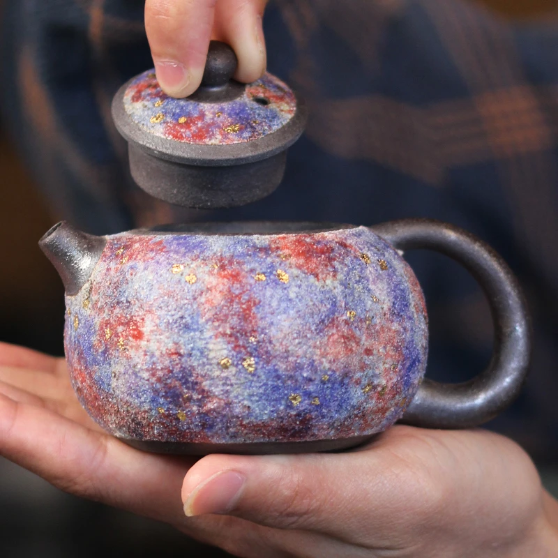 粗陶柴烧茶壶陶瓷家用泡茶功夫茶具纯手工过滤西施壶老岩泥