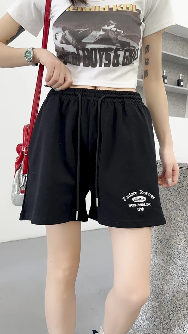 格姐家~休闲减龄日常百搭刺绣小字母夏季短裤25327