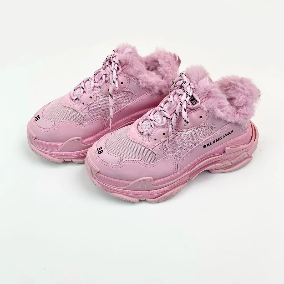 未使用 Balenciaga/巴黎世家 pp1003 Triples系列毛绒老爹鞋 38码