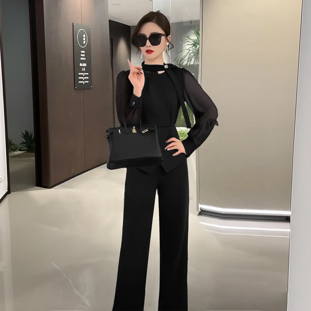 A【两件套】职业套装女士2025新款春秋轻奢高级感洋气两件套裤D3347