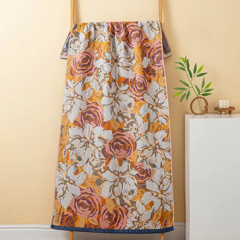 繁花系列浴巾   柔软吸水全棉加大加厚纱布浴巾男女家用情侣亲肤