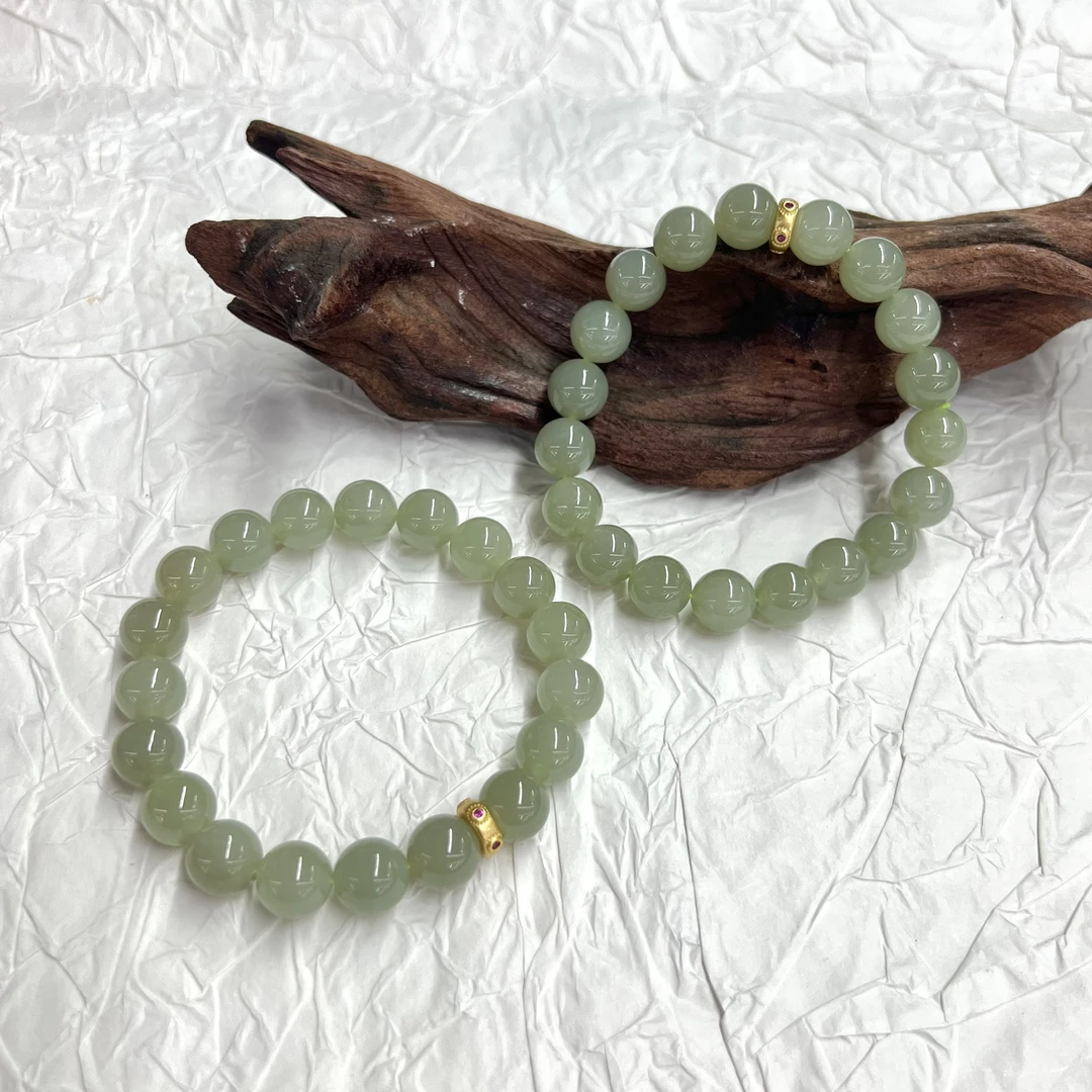 【小宝珠宝】3 S92474-和田玉手串-多样性发一件-10mm