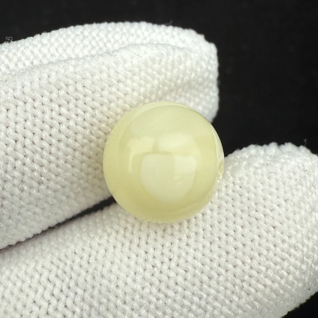 A3420天然原矿蜜蜡 白蜜圆珠9.8mm一物一图支持复检