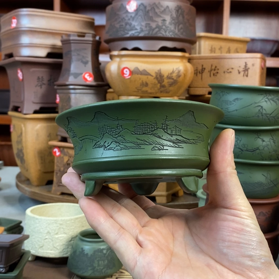 紫砂花盆盆景花盆小