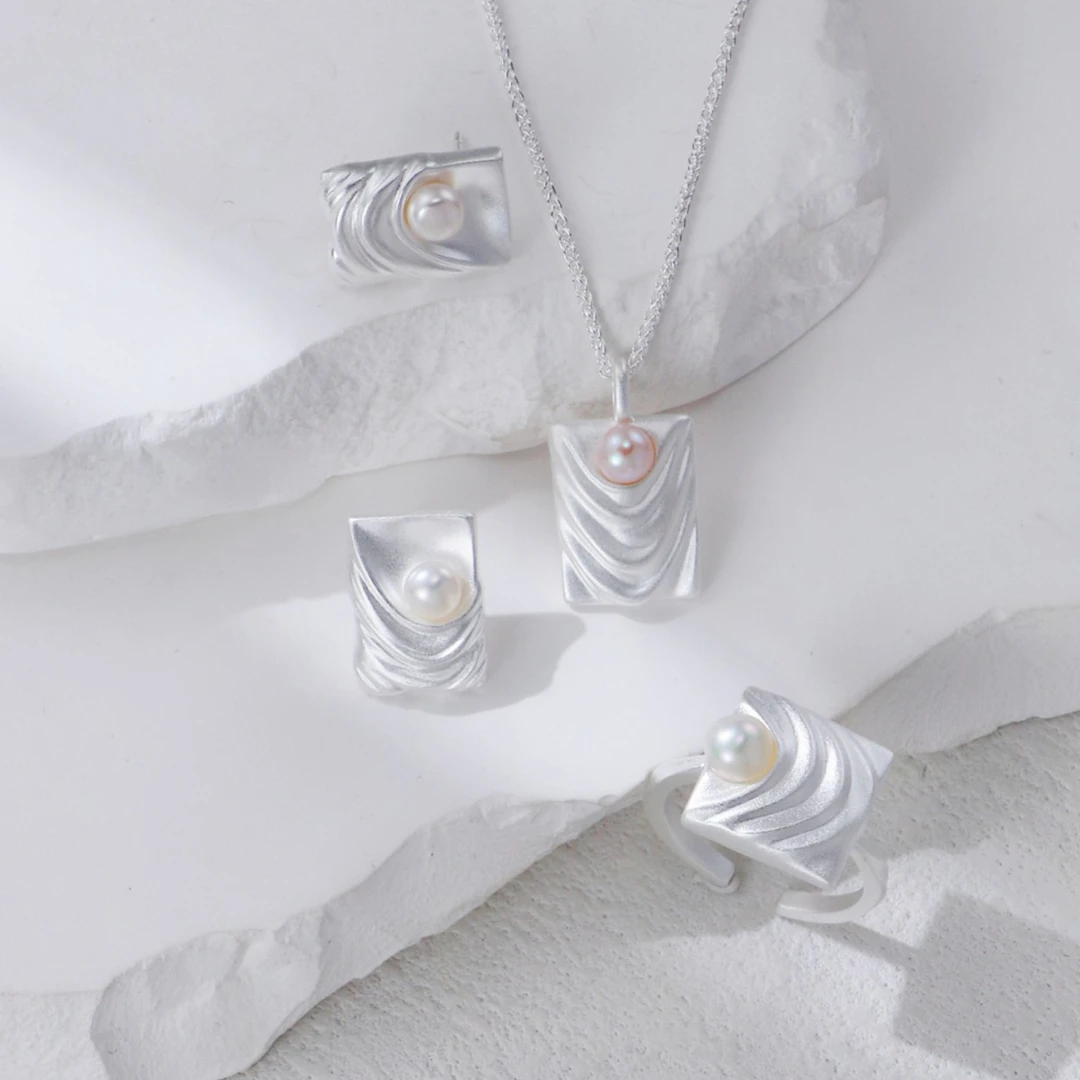 坠链均925银 S925银小众复古法式项链高级套装