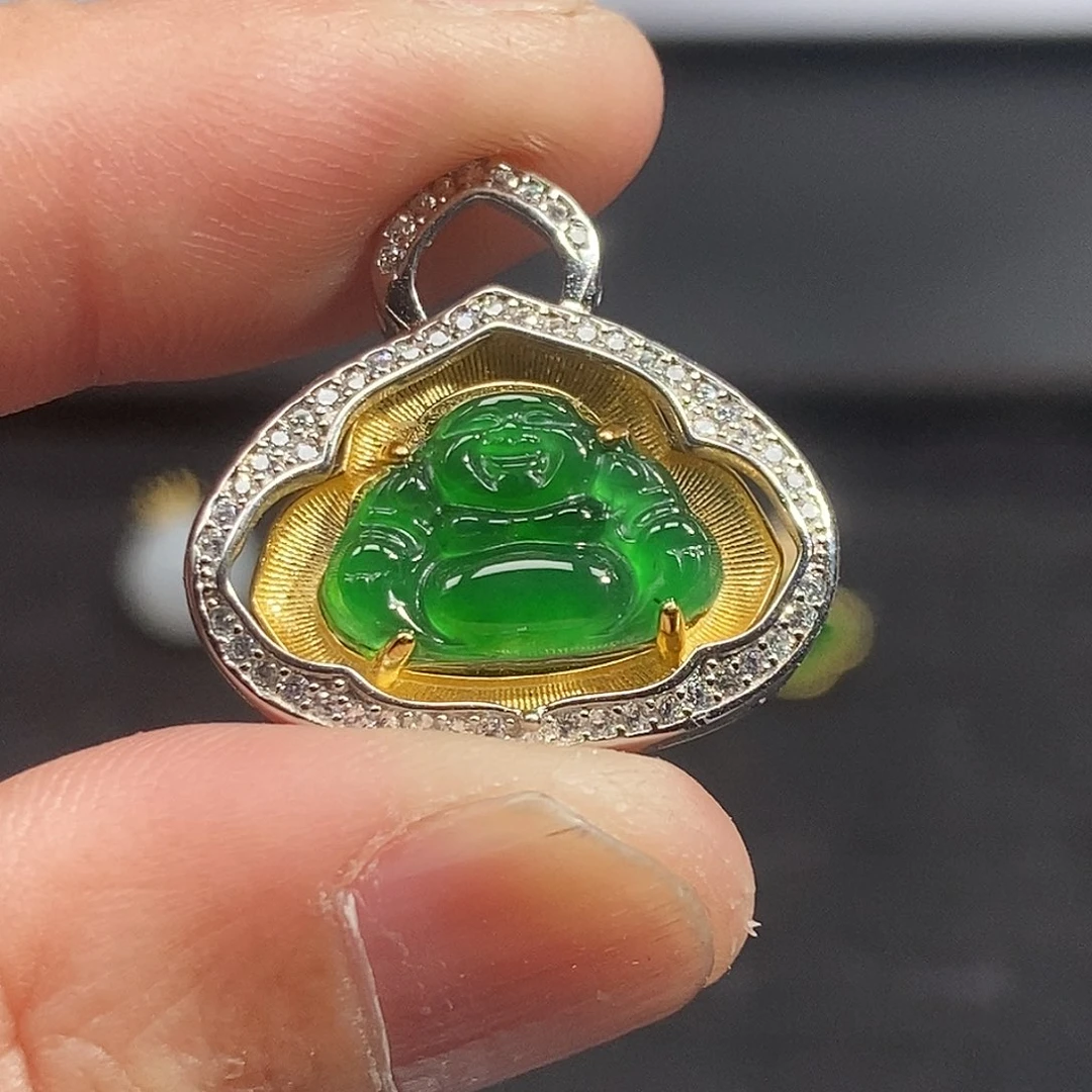 翡翠银S925镶嵌颈饰