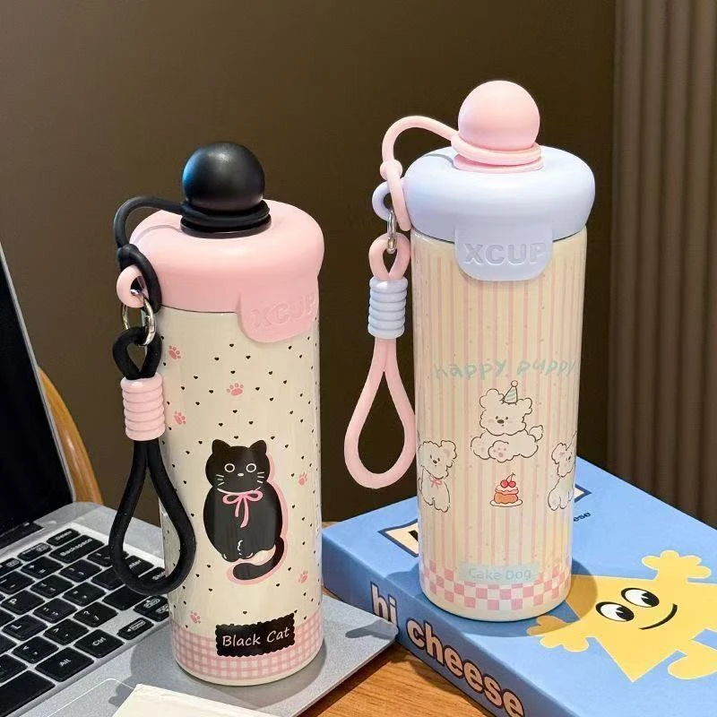 水杯女新款2025高颜值保温杯大容量吸管杯学生上学专用冰霸吸管杯