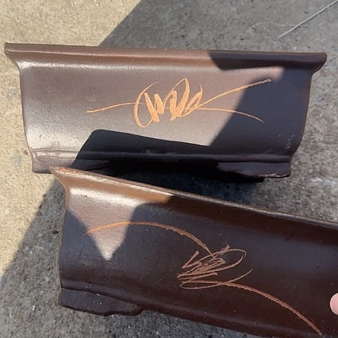 紫砂宜兴紫砂花盆26+26棕马槽