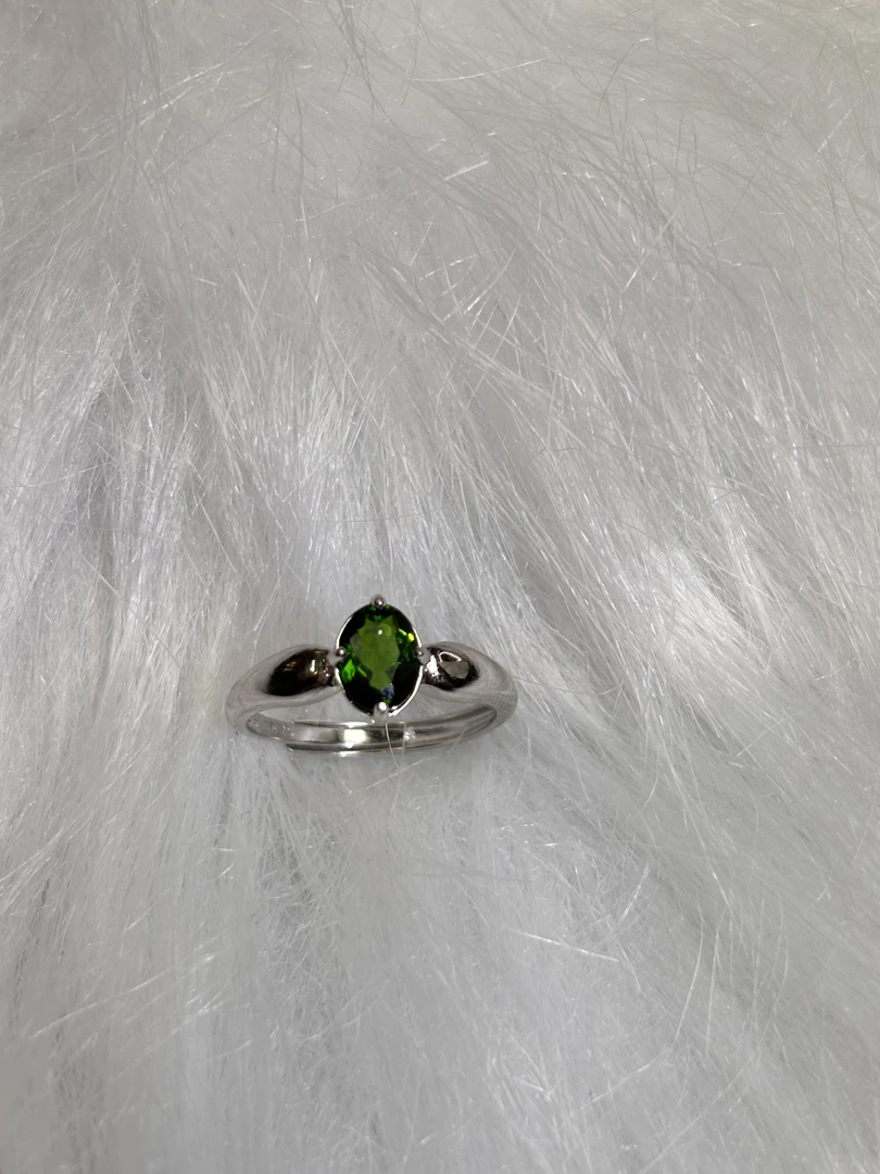 天然透辉石戒指S925银镶嵌04