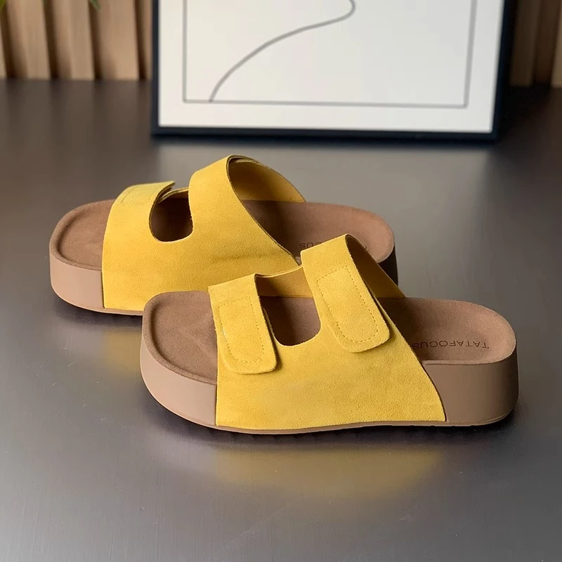 厚底勃肯一字拖鞋女外穿2025夏季新款超火时尚百搭配裙子防滑凉鞋