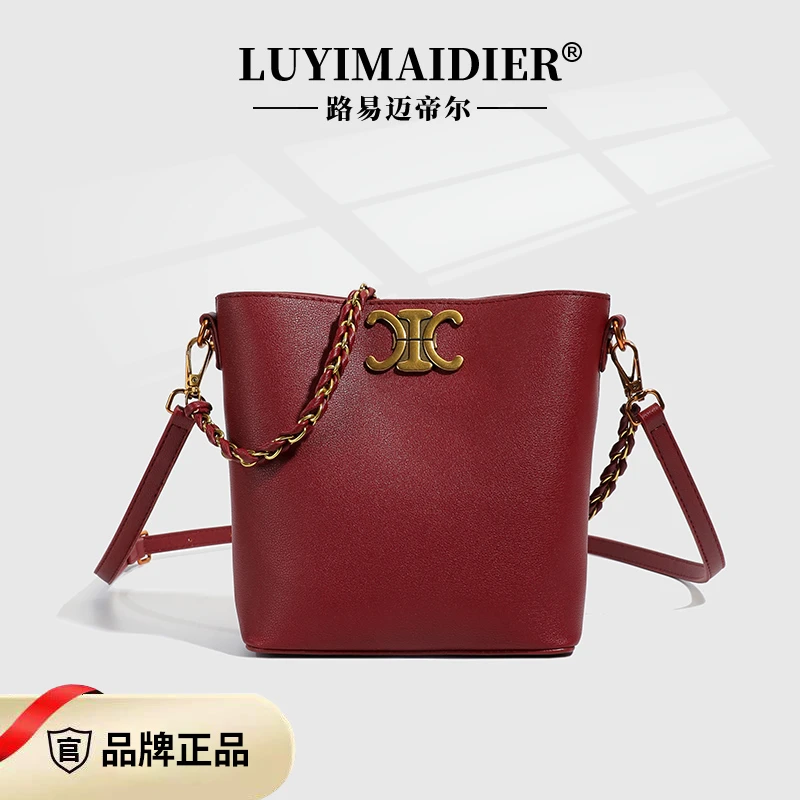 高级感复古小包包女2025新款流行百搭链条斜挎包秋冬季单肩水桶包
