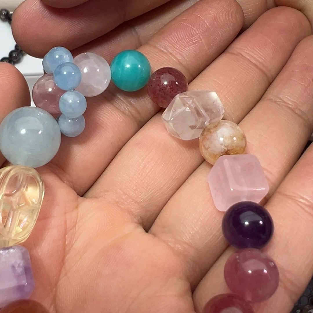 水晶手链未镶嵌diy多宝手串单圈