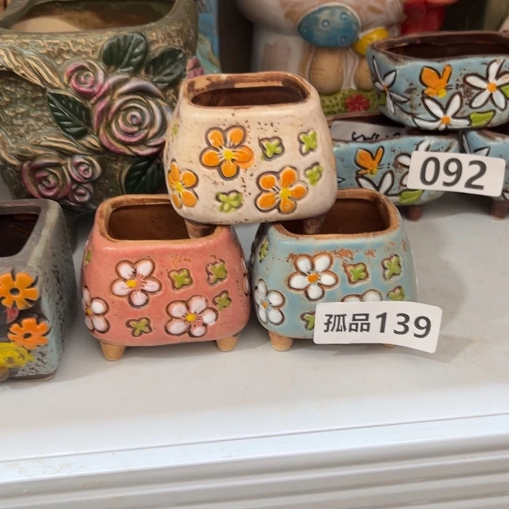 紫砂花盆粗陶材质多肉花盆