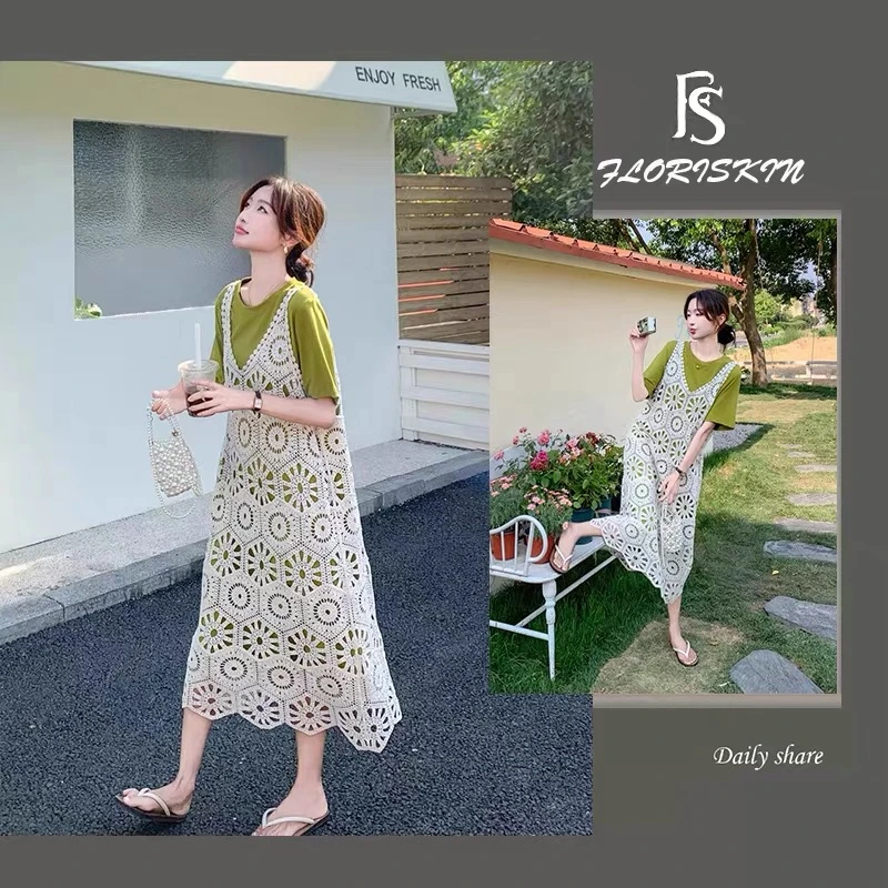 哺乳连衣裙高级感夏季两件套A字裙辣妈款外出显瘦蕾丝喂奶网红款