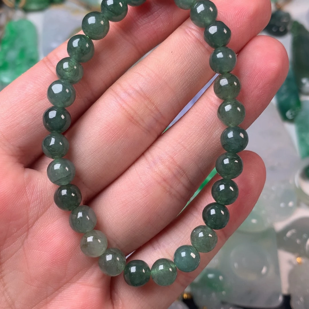 翡翠未镶嵌挂件手串
