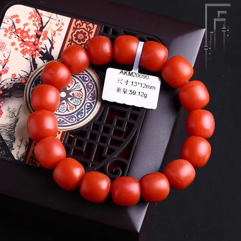 天然云南玛瑙手串老型珠子手链柿子辣椒牛血红男女士多样发其一