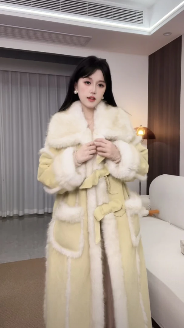 【茜茜style专属】28329新品大翻领长款净版网红同款长外套