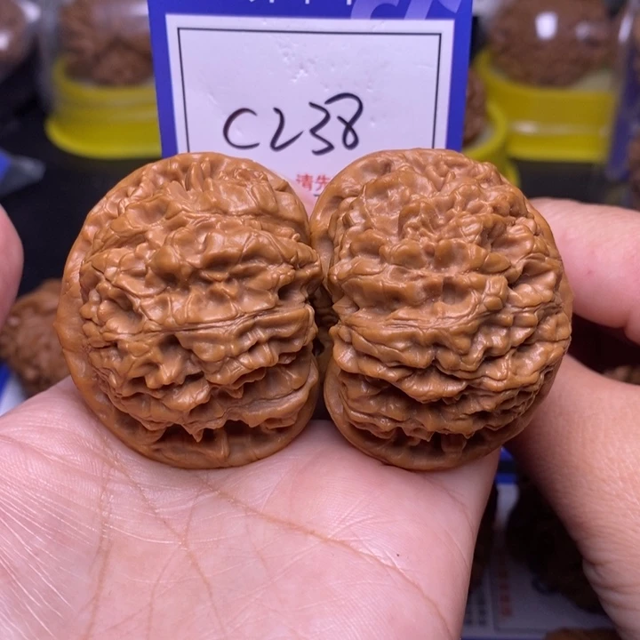 文玩核桃把件48官帽c238