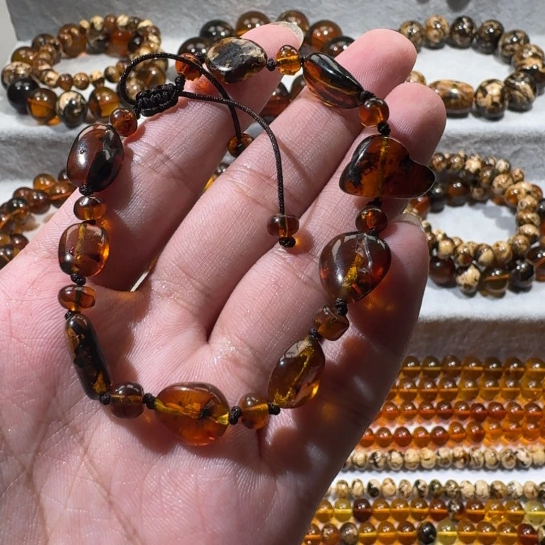 未镶嵌琥珀裸石抚顺琥珀随行手链