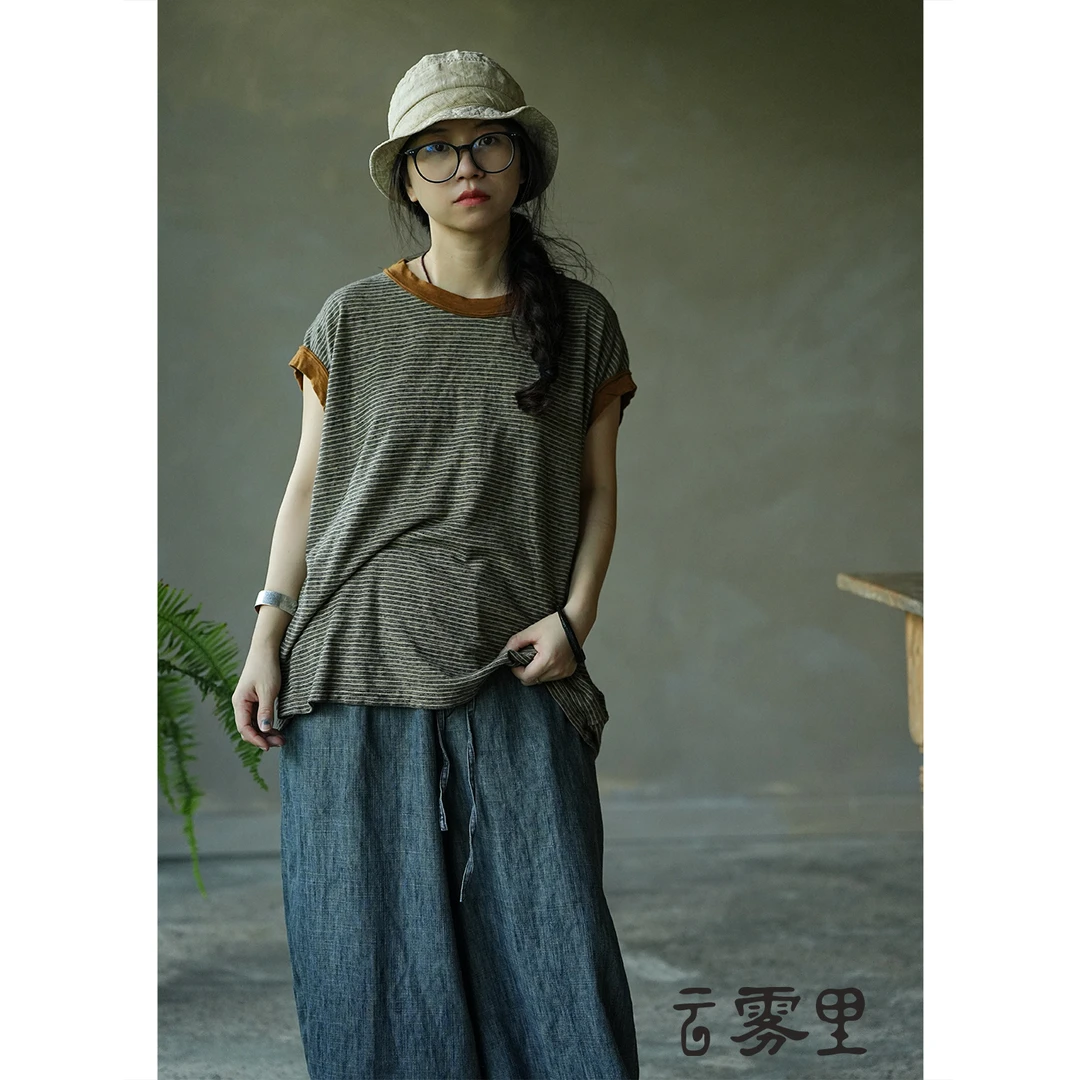 【云雾里】 5220棉麻圆机针织背心