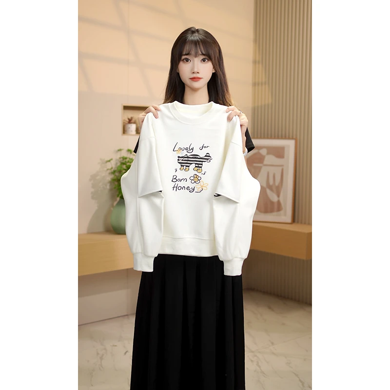 女童卫衣2025春秋季新款韩系Polo领百搭简约洋气宽松上衣Q63152