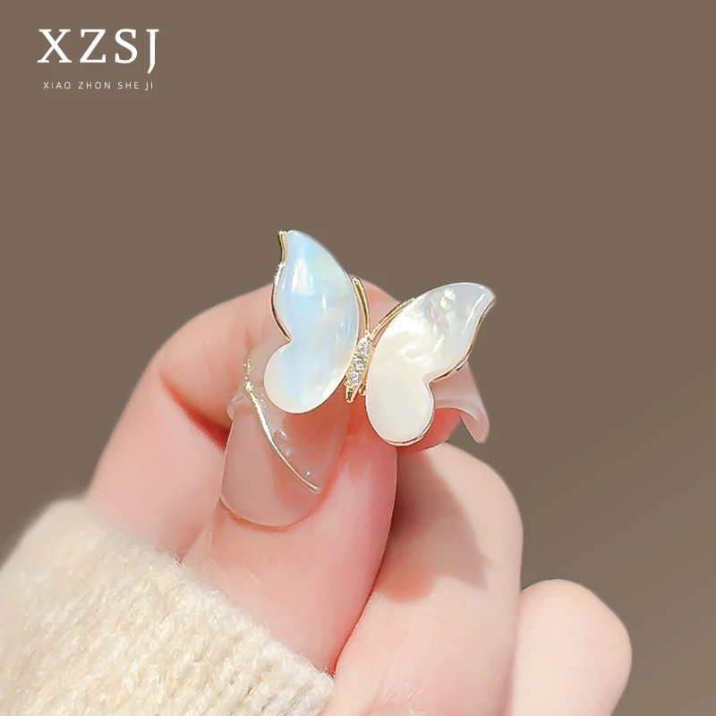 铜锆石胸针 磁吸无痕胸花轻奢防走光扣固定神器夏天裙子配饰胸花