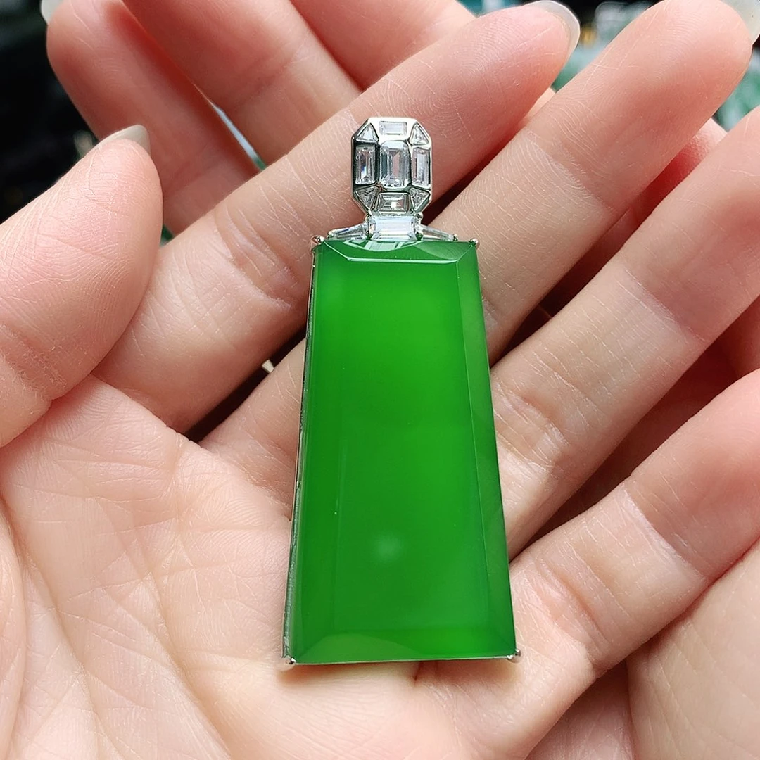 玛瑙/玉髓吊坠银S925镶嵌小*子