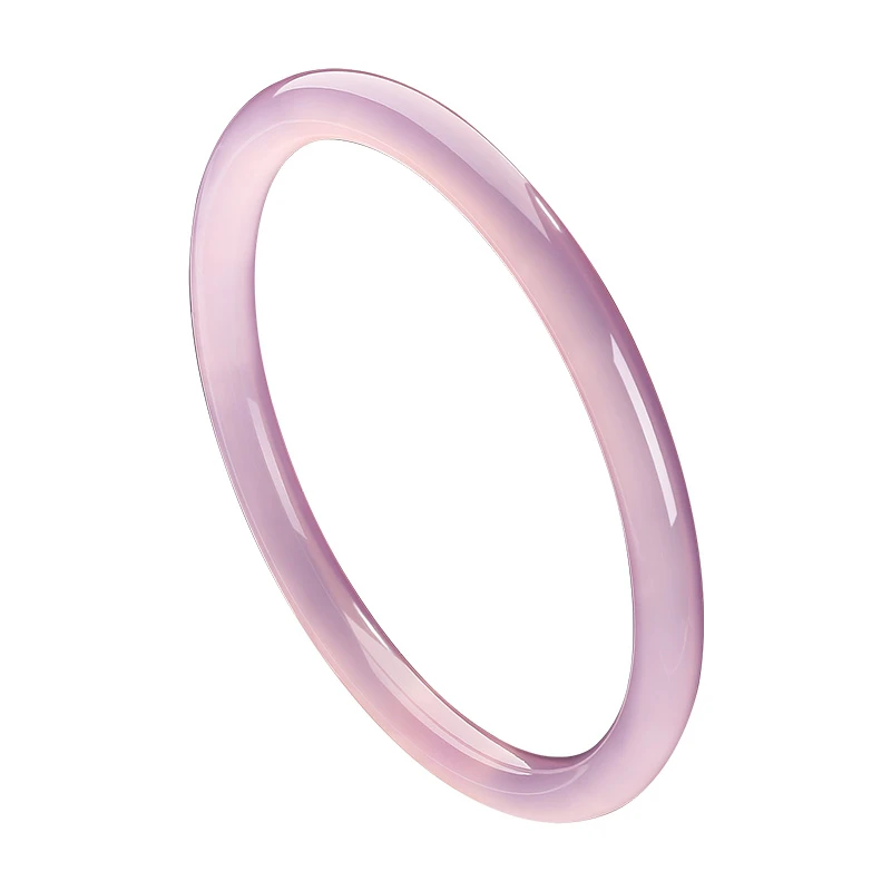 温润天然玉髓桃色玉髓叮当镯细条玉镯叮当镯YS0019 多样性发其一