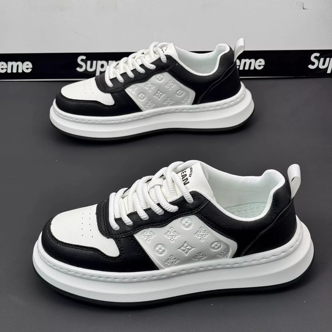 男鞋2025秋款软底防滑厚底小白鞋精神小伙休闲运动网红增高滑板鞋