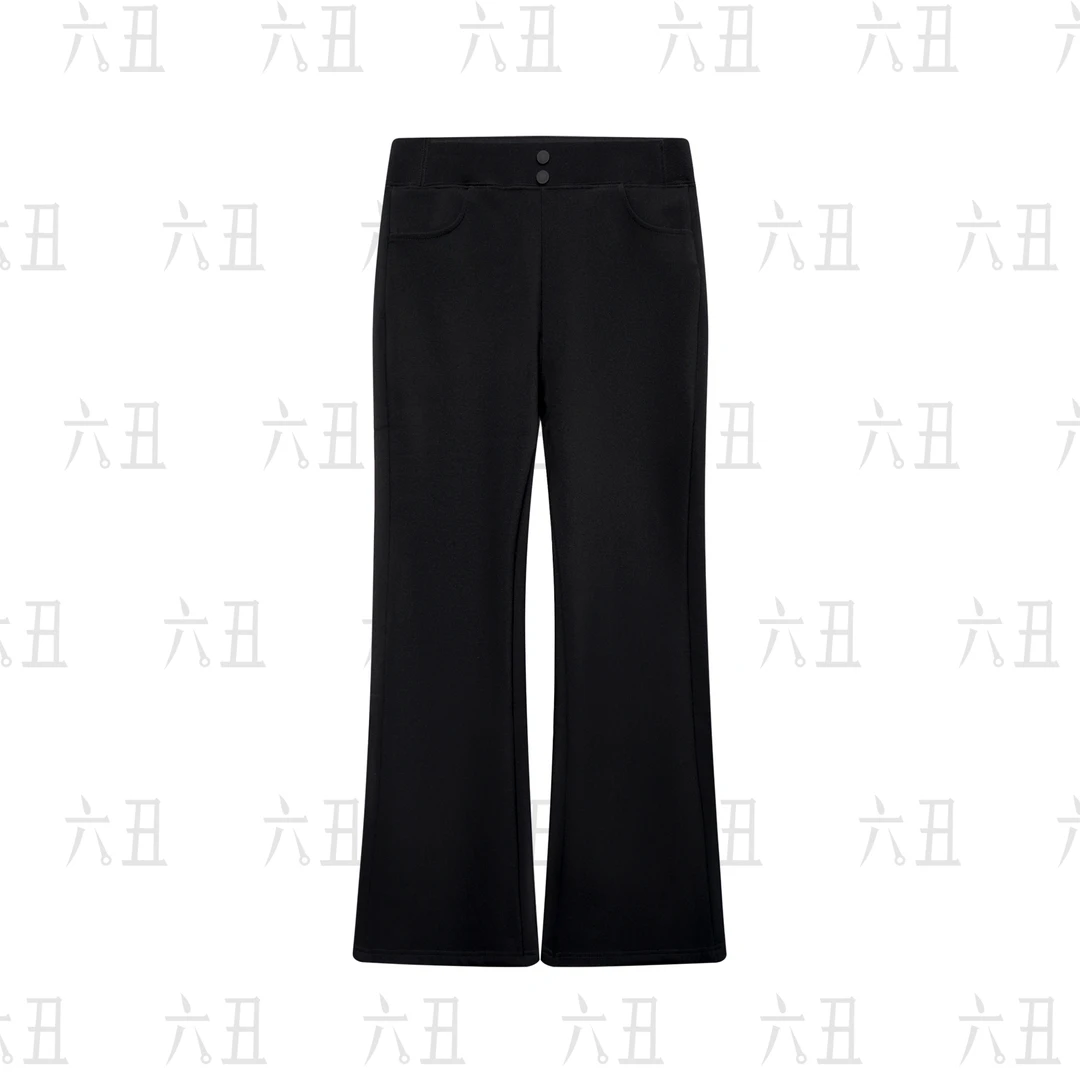 【六丑】新款时尚百搭气质显瘦两粒扣微喇休闲羽绒裤511XXK0173