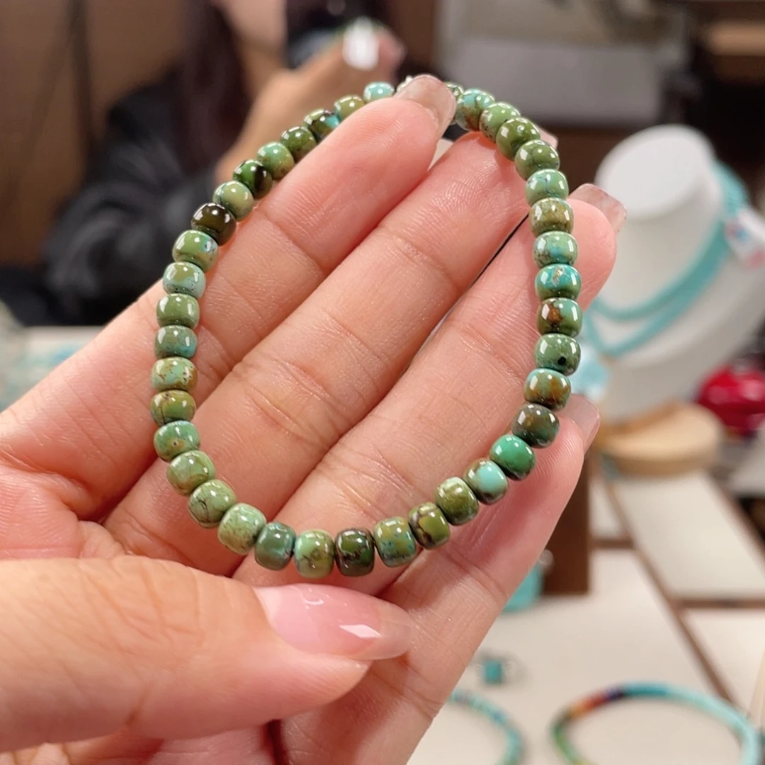 绿松石未镶嵌军绿色单圈卡4+