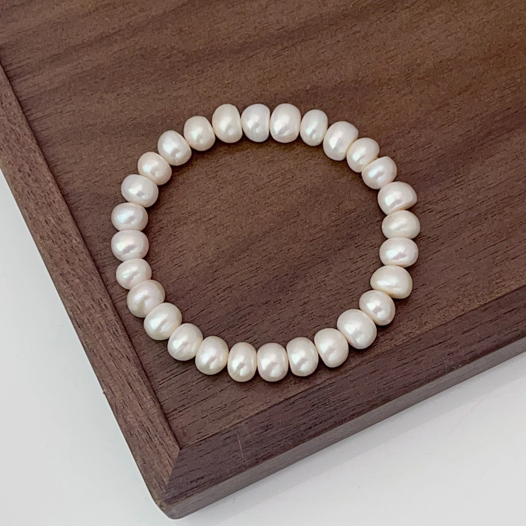 【浅云】8-9MM天然淡水珍珠大点位强光手链轻奢手串DSL00397