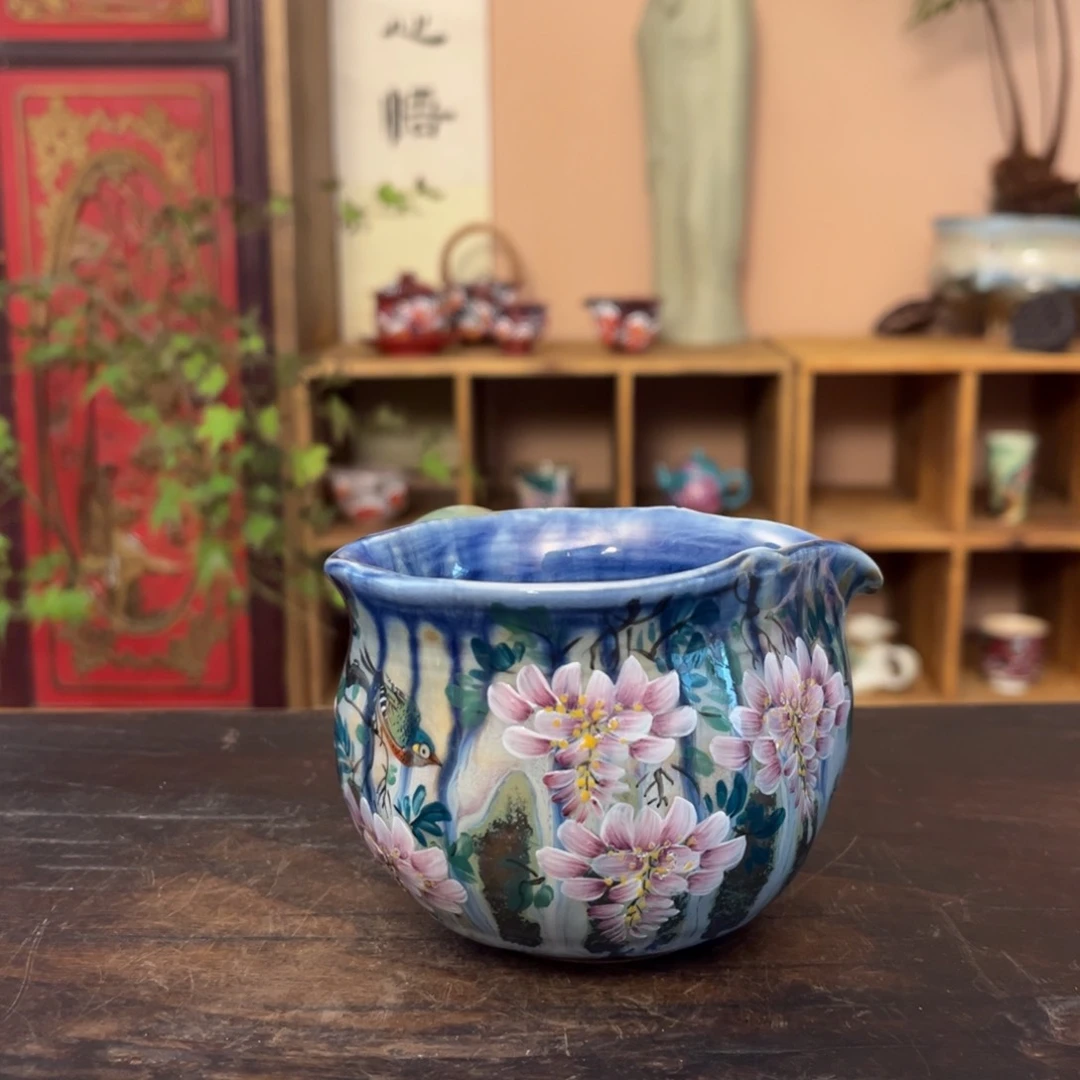 杯柴烧纯手工手绘陶瓷