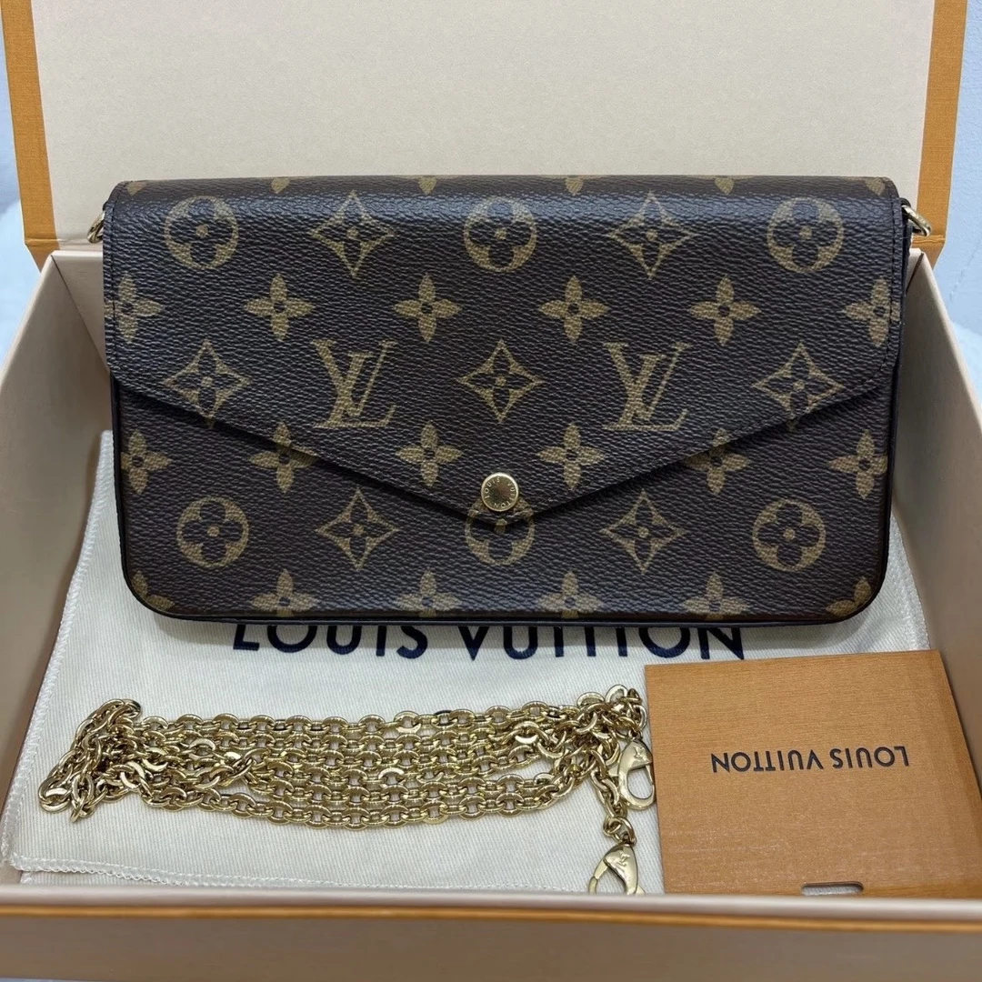 95新 LouisVuitton/路易威登 7姐专场/老花三合一链条包 芯片