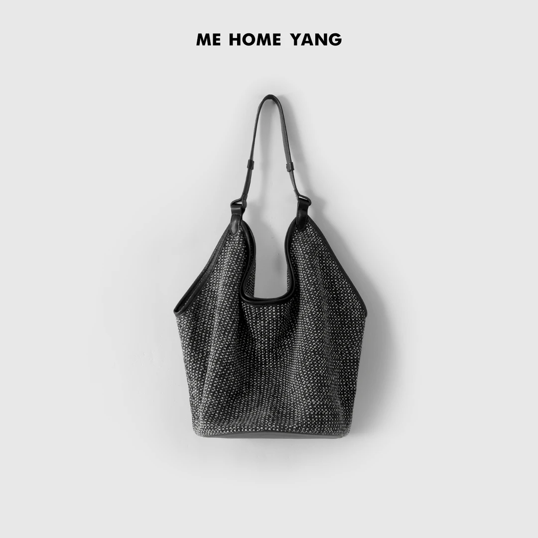 ME 编织托特包 夏季设计款新款轻奢休闲单肩包包 MEQS4420