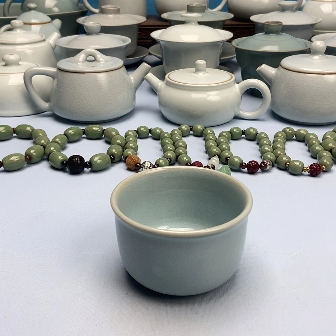 杯天青釉缸杯原矿原釉原产地