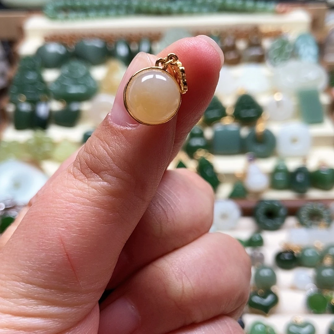 吊坠(不含链)银S925镶嵌和田玉