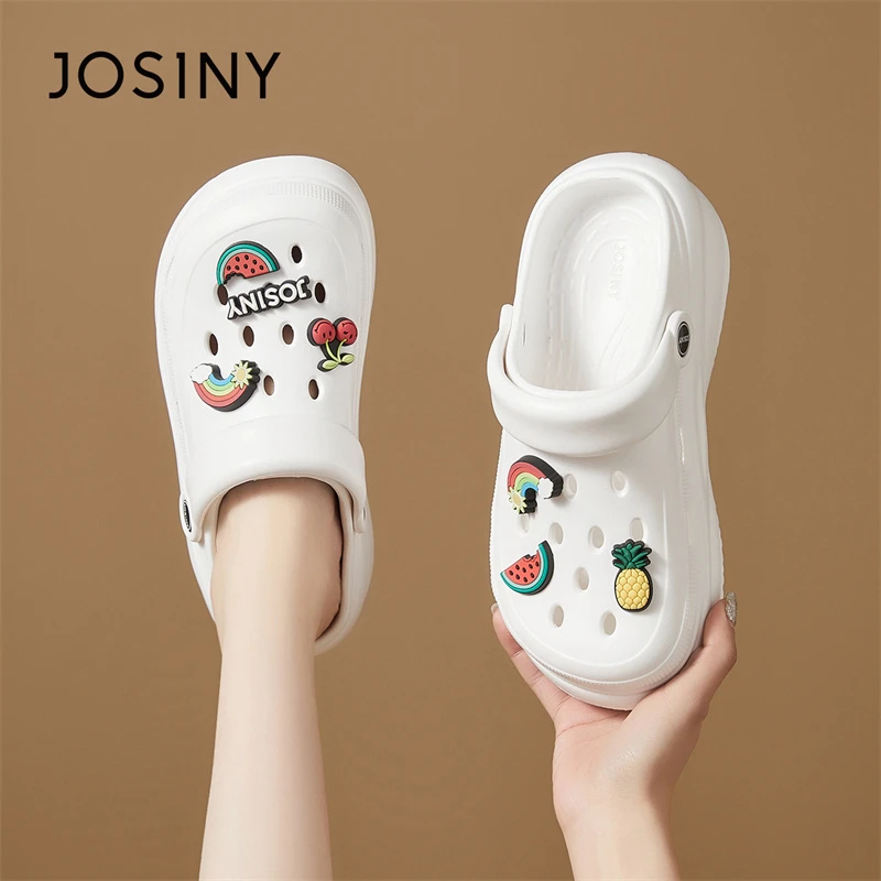 卓诗尼洞洞鞋女2025夏季新款女款夏款夏天外穿包头厚底增高凉拖鞋