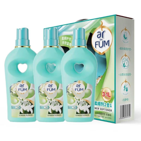 纺优美 姜花香水+浓缩柔顺剂2合1 1L*3