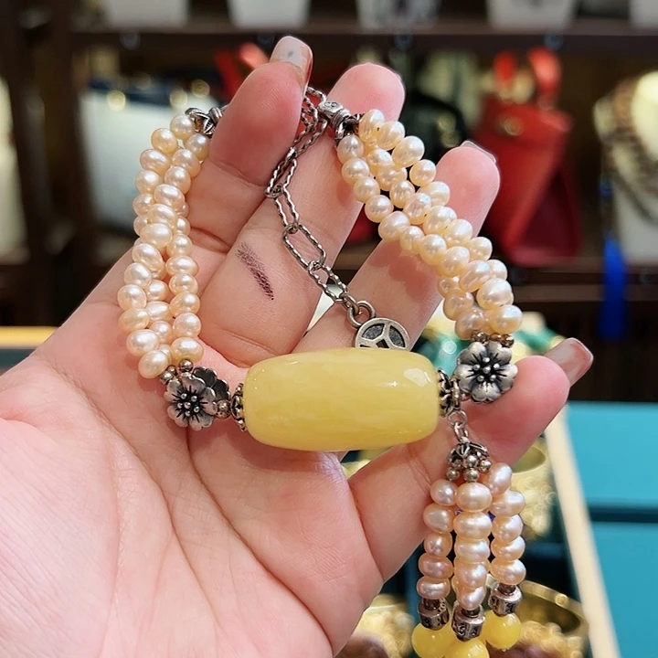 琥珀手链未镶嵌古风