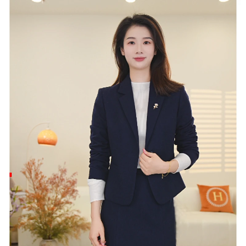 米思阳【轻暖羊毛西装】冬季加厚绵羊毛修身短外套女5M25DX5496