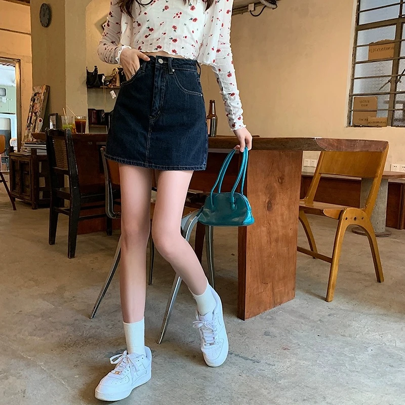 复古牛仔裤裙半身裙女款爆款2025新款高腰显瘦夏季薄款包臀a字裙