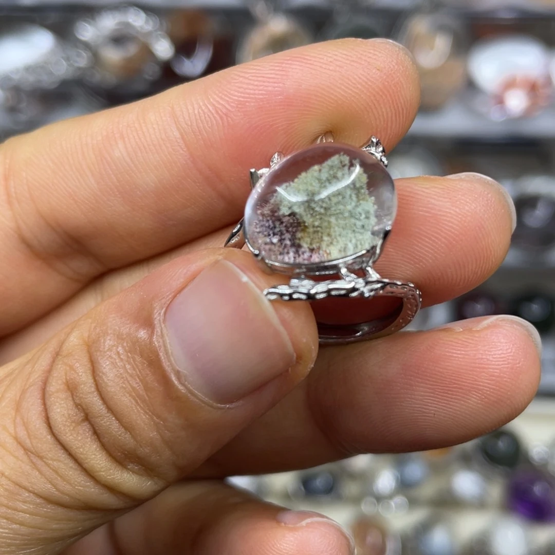 【闪购商品】银S925镶嵌珠宝半成品水晶戒指