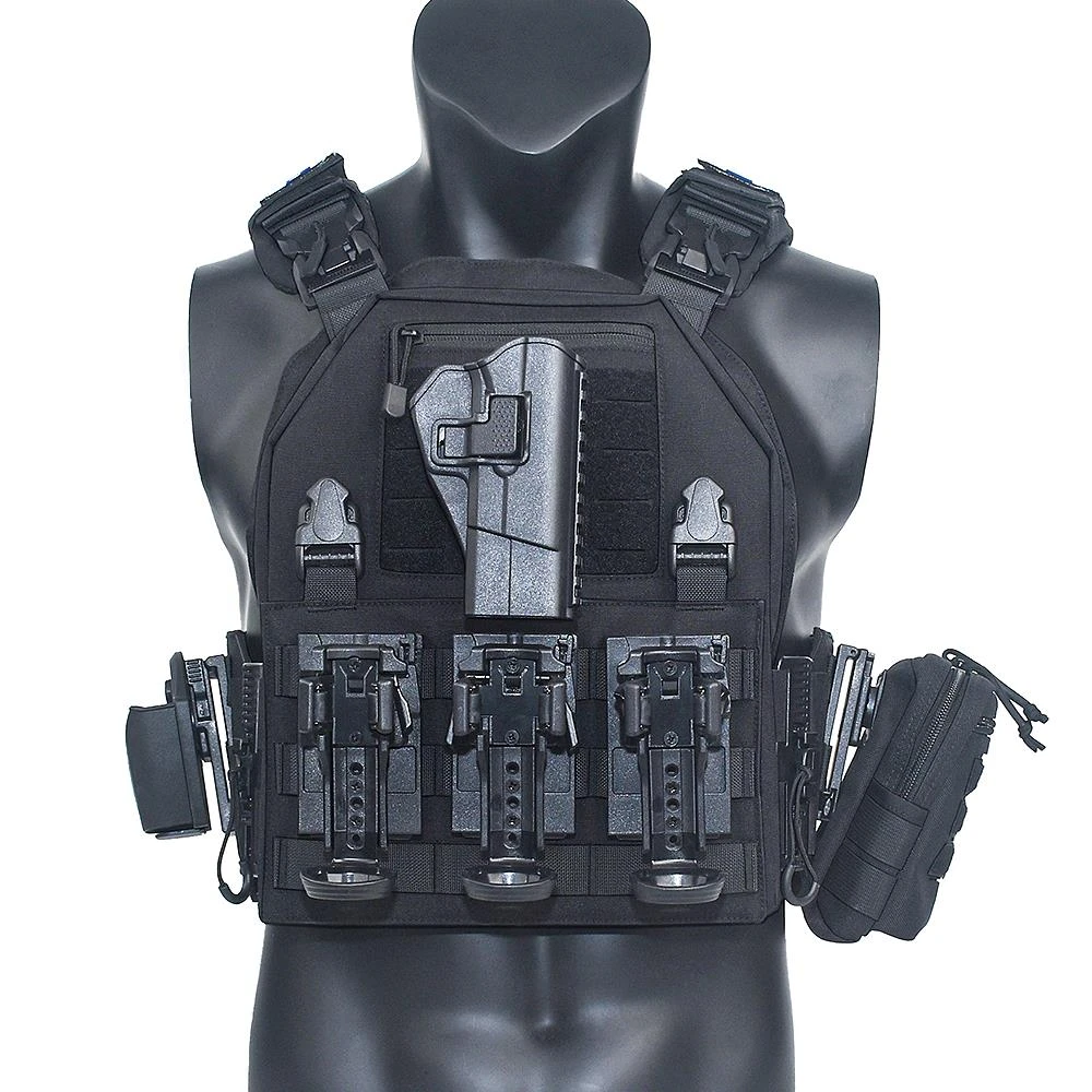 龙章御战术背心快拆马甲黑色巡逻勤务耐磨多功能作训服防护轻量化