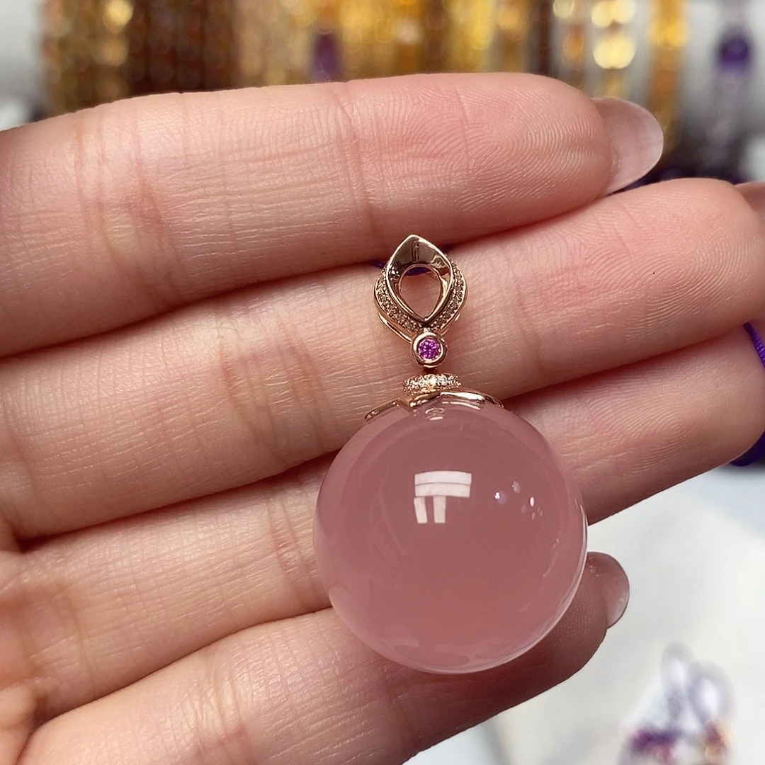 吊坠(赠链)18K金镶嵌芙蓉石